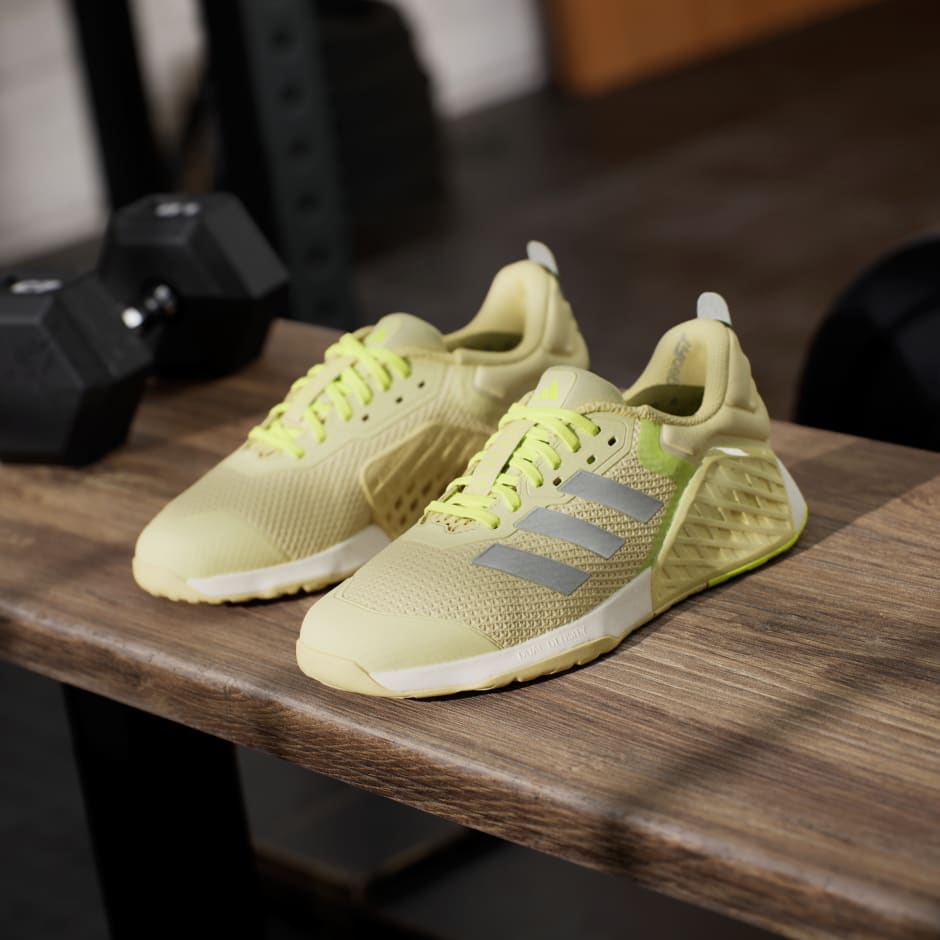ADIDAS DROPSET 3 WOMENS TRAINING SHOES - SAND/GREEN