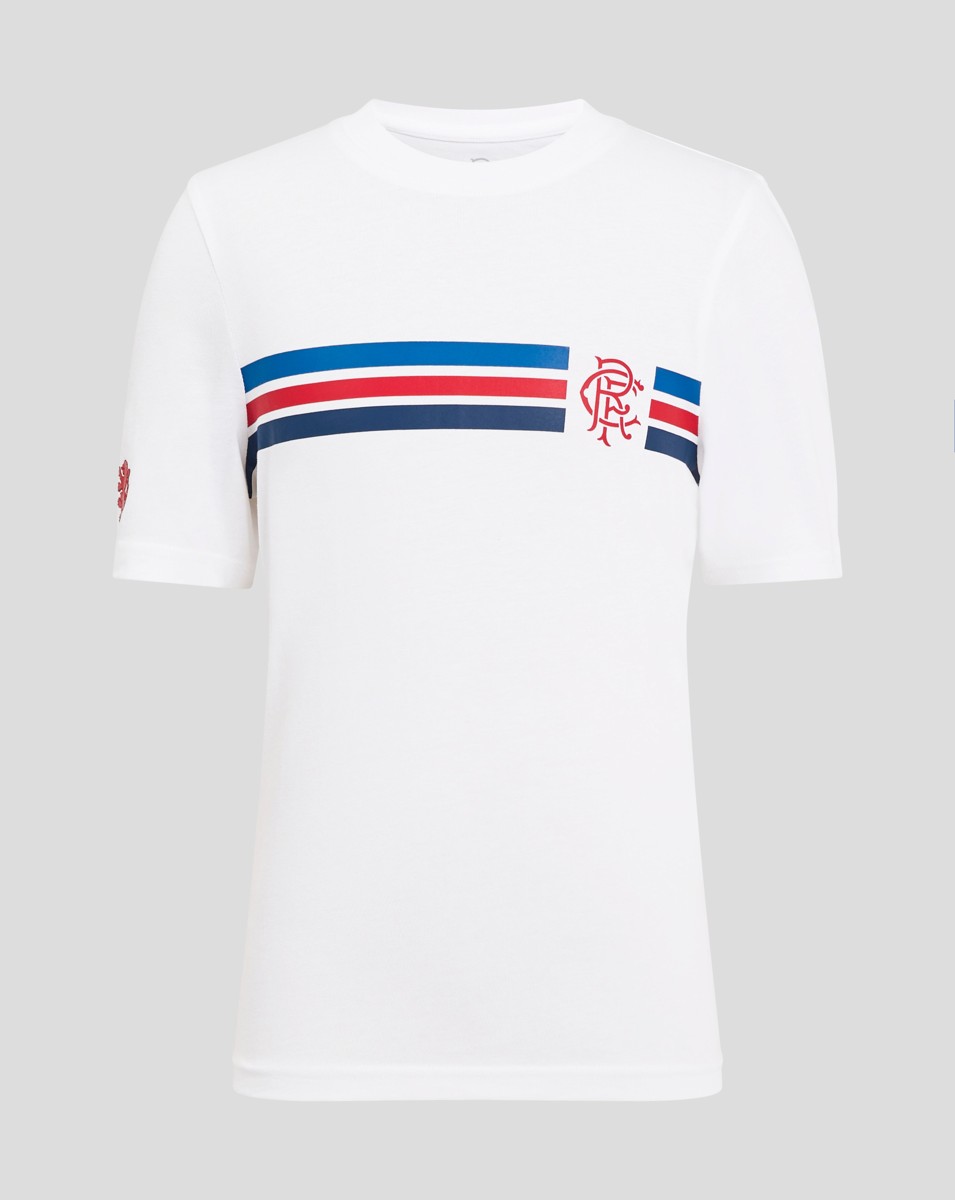 CASTORE RANGERS CLASSIC COTTON TEE 1 JUNIOR - BRILLIANT WHITE