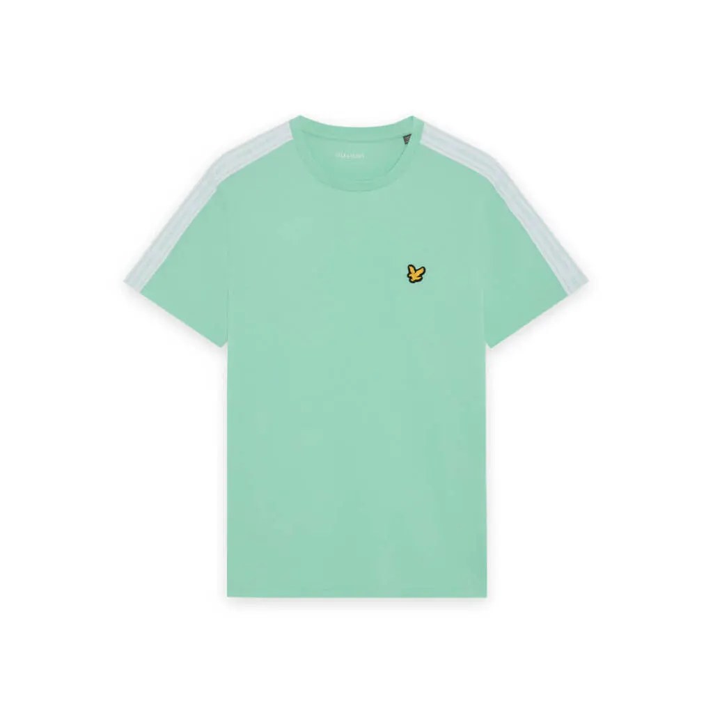 LYLE & SCOTT JACQUARD TAPE T-SHIRT - COOL MINT