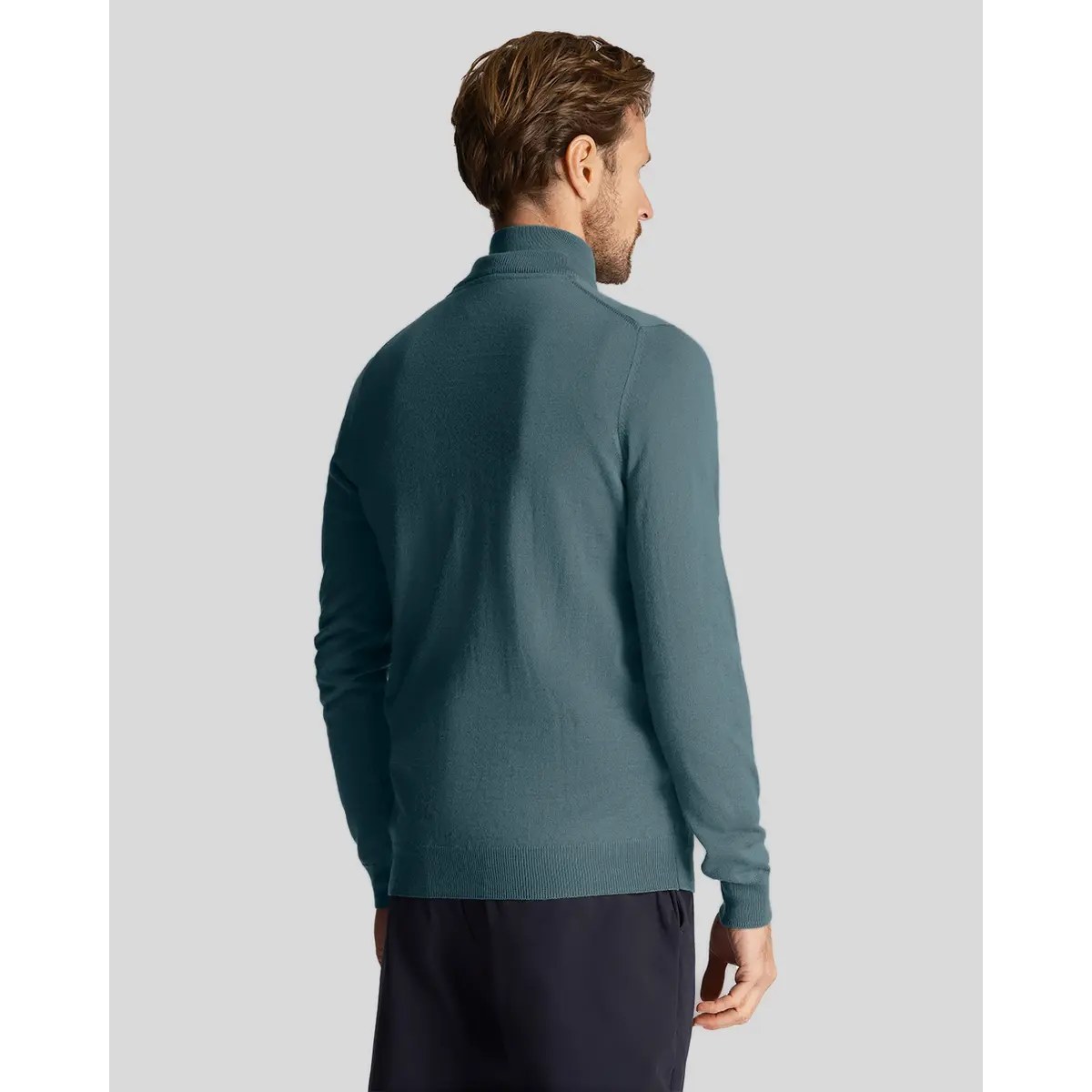 LYLE & SCOTT GOLF CORE 1/4 ZIP MERINO MIX - IRON BLUE