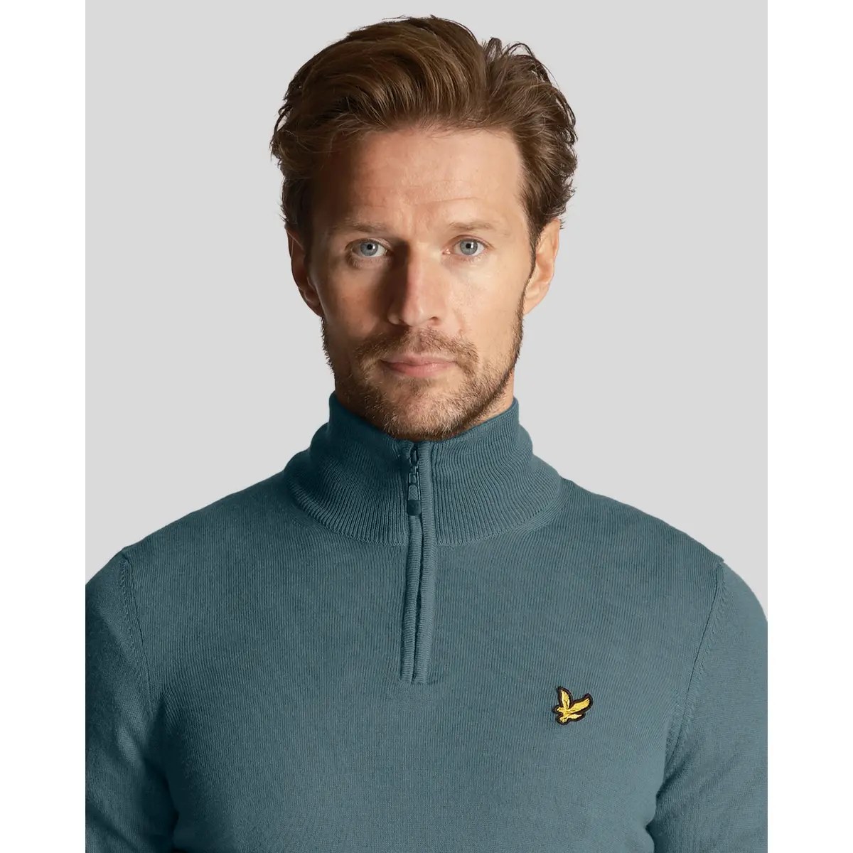 LYLE & SCOTT GOLF CORE 1/4 ZIP MERINO MIX - IRON BLUE