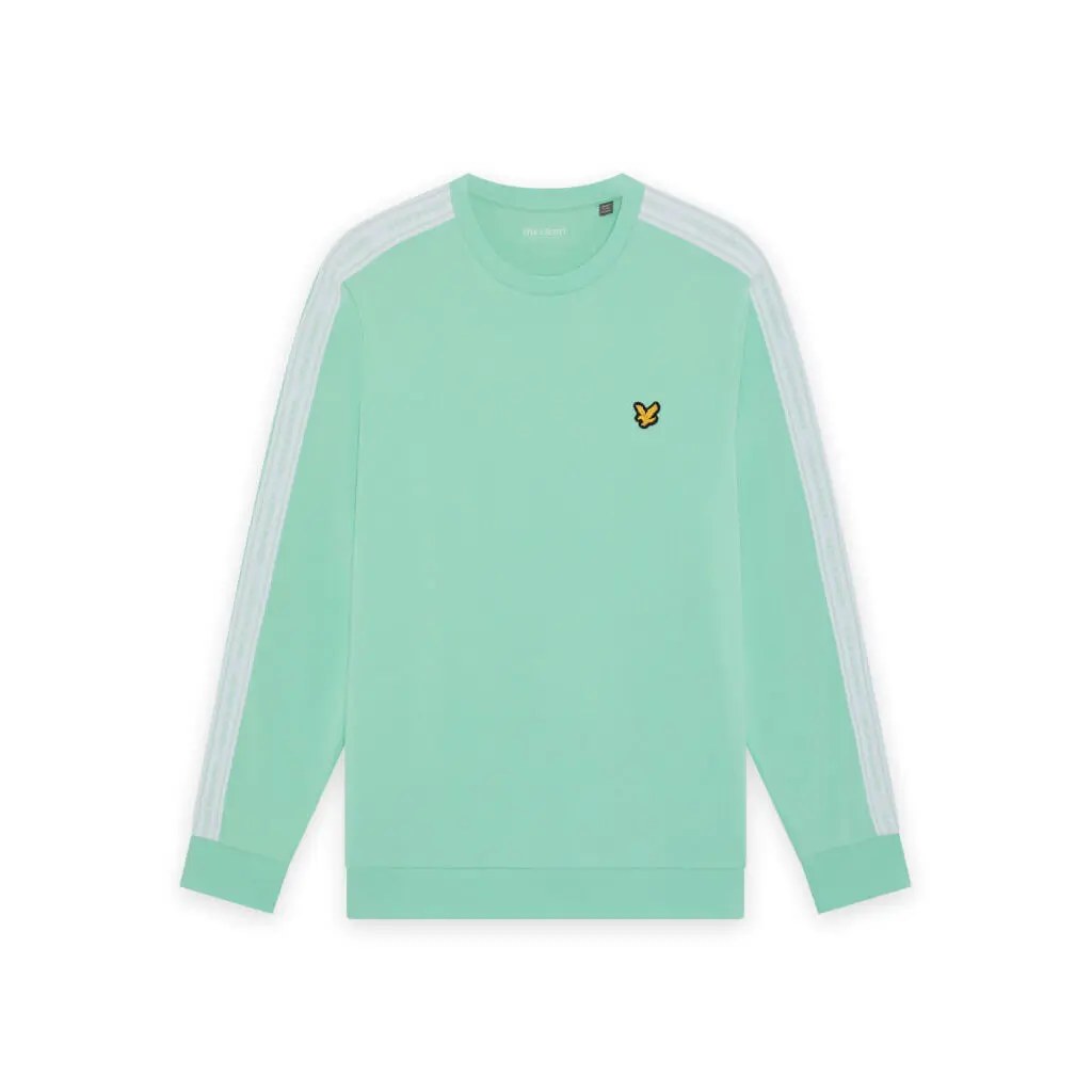 LYLE & SCOTT JACQUARD TAPE CREW NECK - COOL MINT