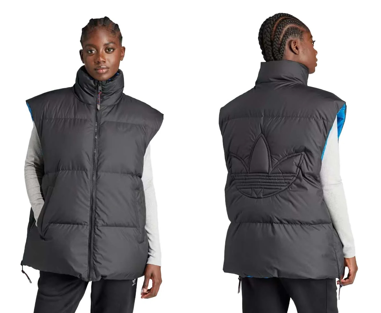 ADIDAS ORIGINALS PREMIUM REVERSIBLE VEST GILET BLACK/BLUB XS