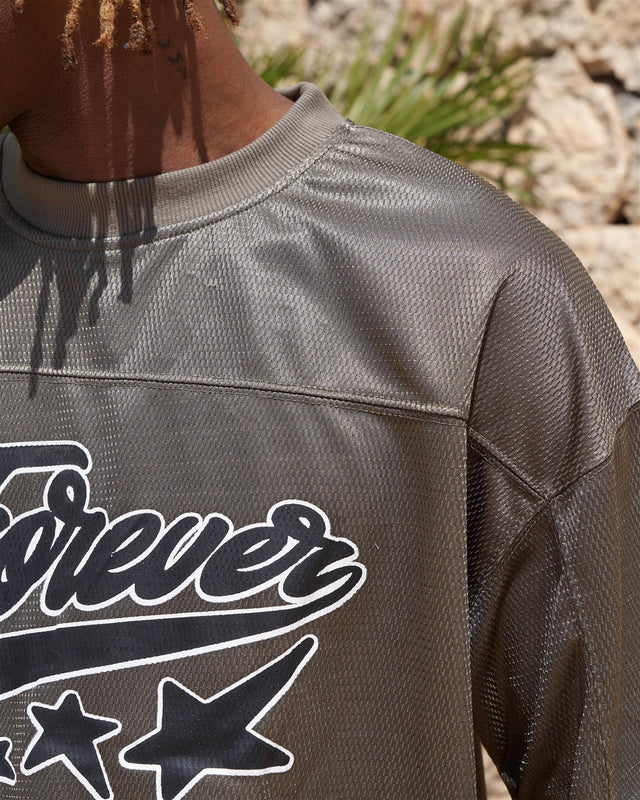 FOREVER CLUB BACKER MESH TEE - KHAKI