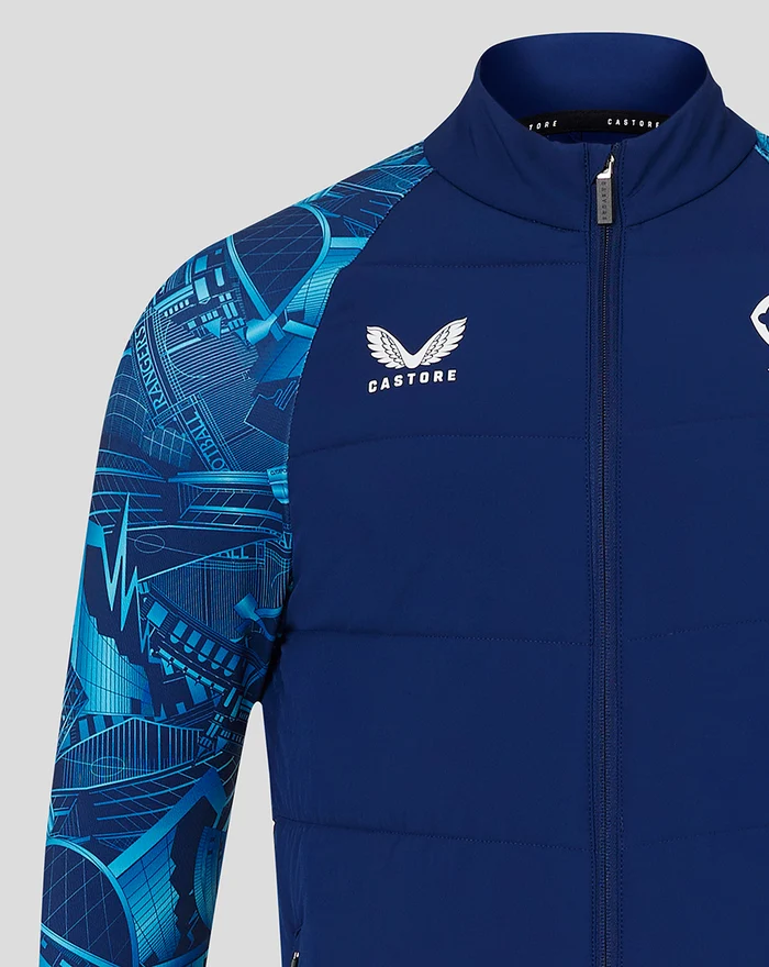 CASTORE RANGERS STADIUM PRINT HYBRID JACKET - BLUE DEPTHS