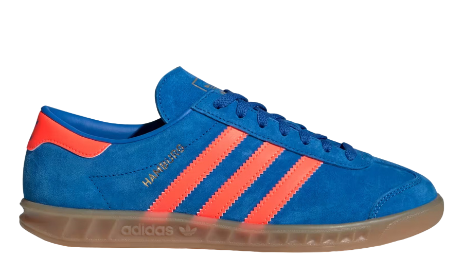 ADIDAS ORIGINALS HAMBURG W TRAINERS - BLUE BIRD/SOLAR ORANGE/GUM