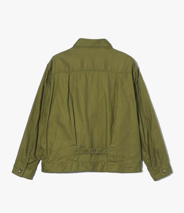 ENGINEERED GARMENTS TRUCKER JACKET - OLIVE CL JAVA CLOTH