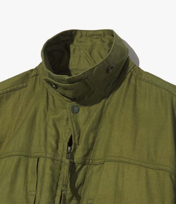 ENGINEERED GARMENTS TRUCKER JACKET - OLIVE CL JAVA CLOTH