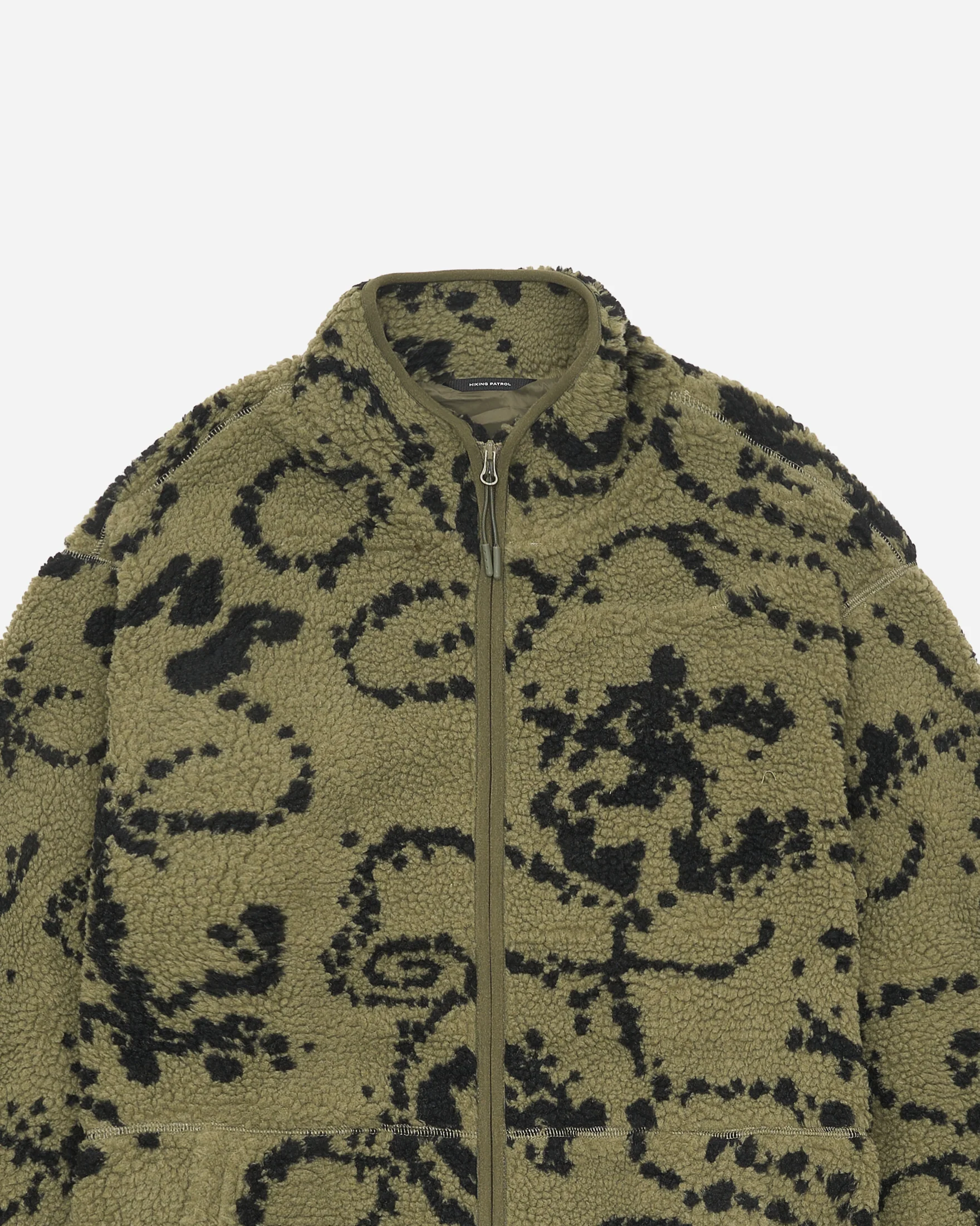 HIKING PATROL PRINT FLEECE JACKET - GREEN MIX