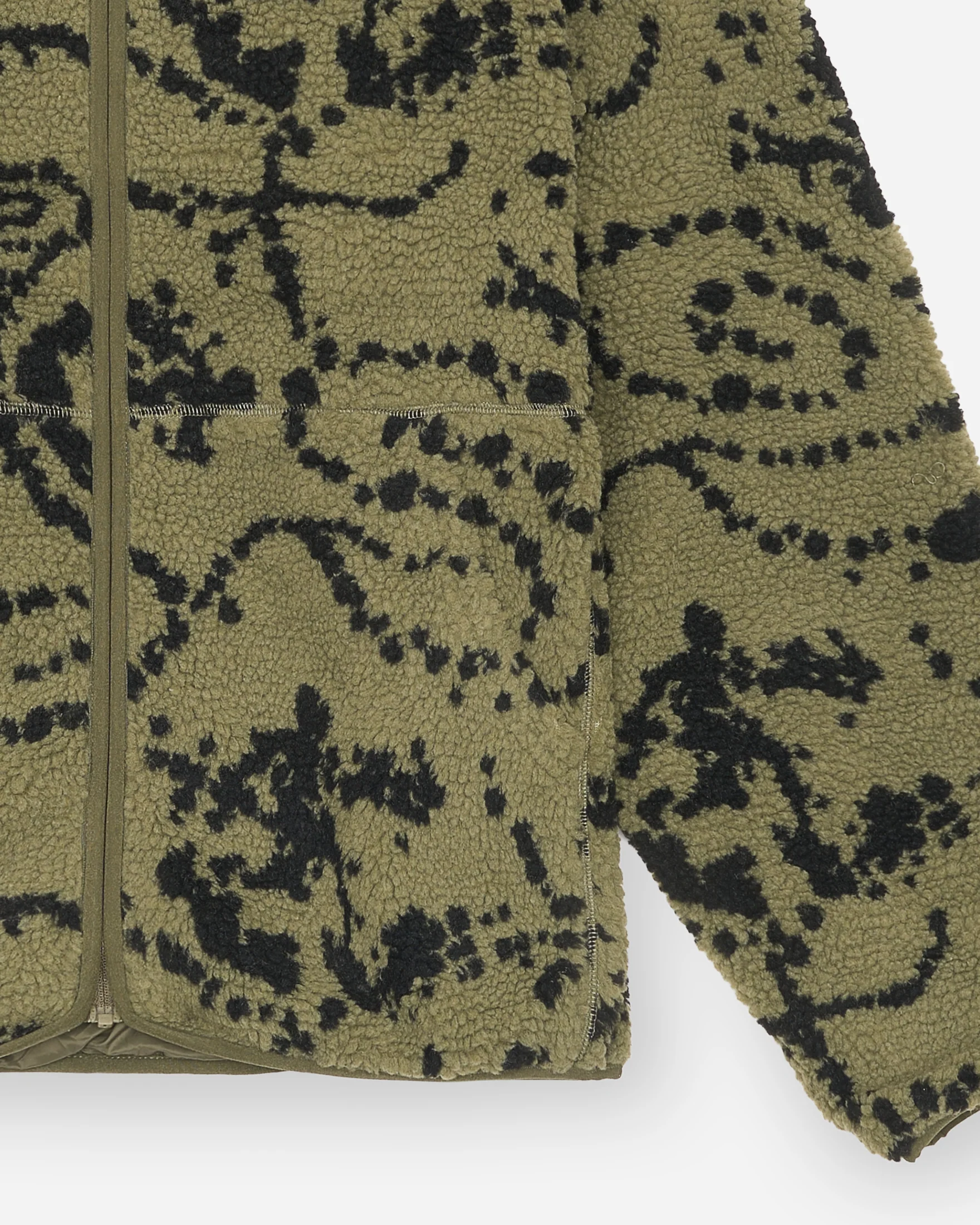HIKING PATROL PRINT FLEECE JACKET - GREEN MIX