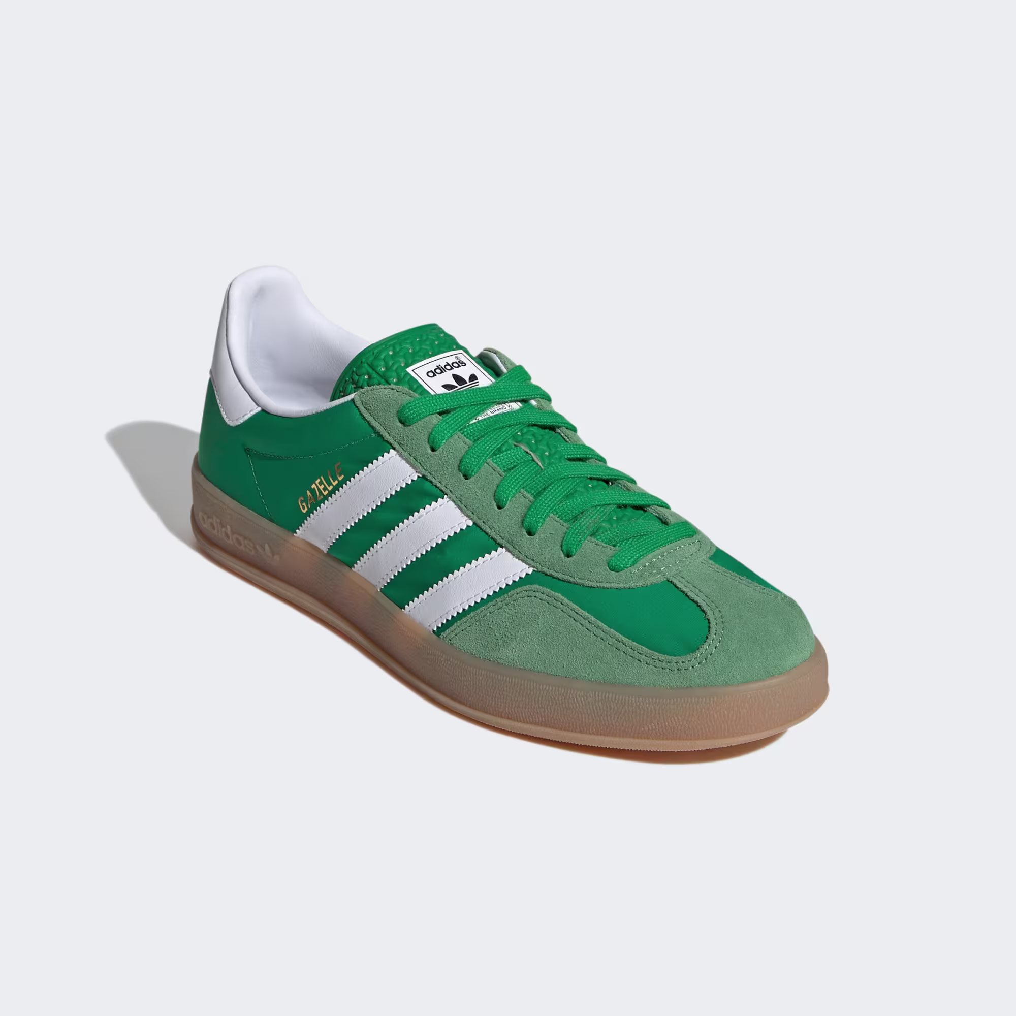 ADIDAS ORIGINALS GAZELLE INDOOR TRAINERS - GREEN/FOOTWEAR WHITE/HAZY GREEN
