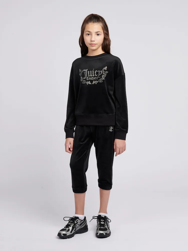 JUICY COUTURE JUICY COUTURE CREW NECK SWEAT - JET BLACK