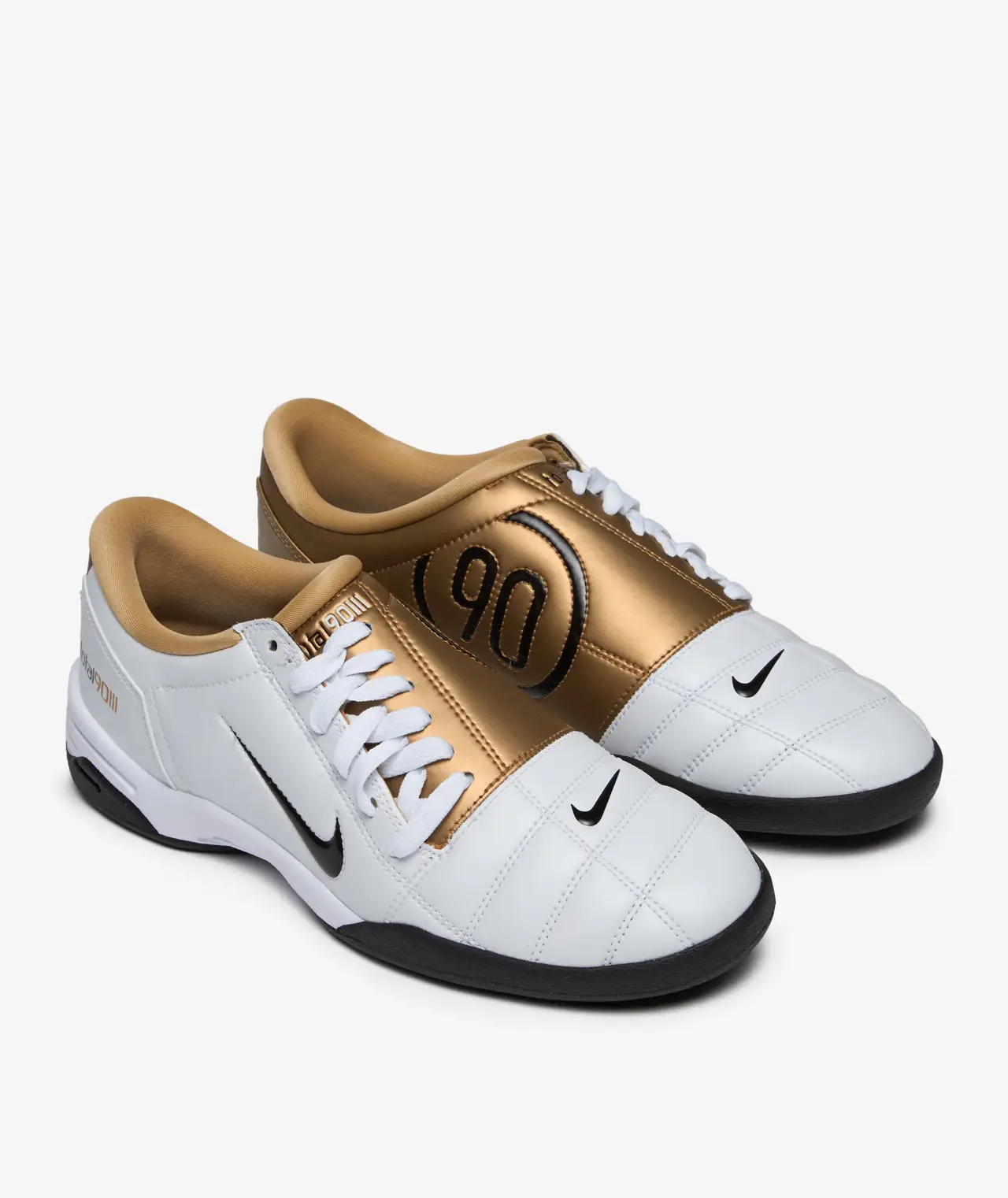 NIKE T90 SP TRAINERS - WHITE/BLACK-METALLIC GOLD