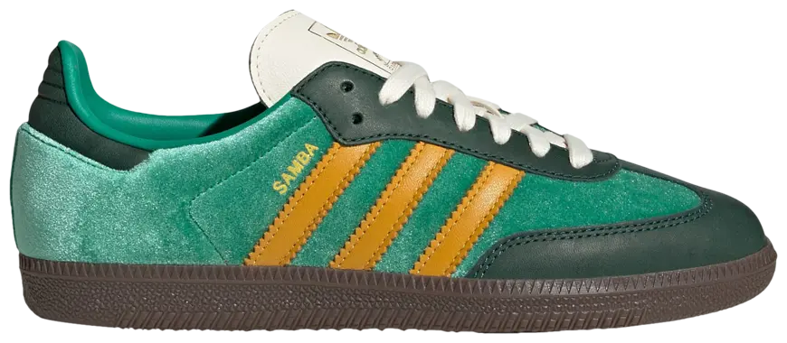 ADIDAS ORIGINALS SAMBA OG W TRAINERS - COURT GREEN/PRELOVED YELLOW/COLLEGIATE GREEN