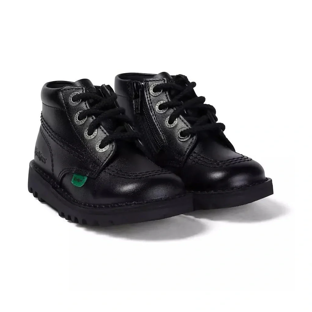 KICKERS CHILDRENS  KICK HI ZIP - BLACK
