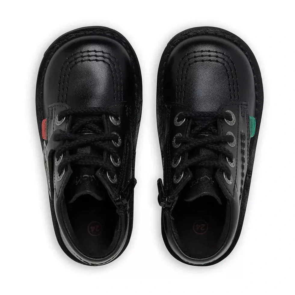 KICKERS CHILDRENS  KICK HI ZIP - BLACK