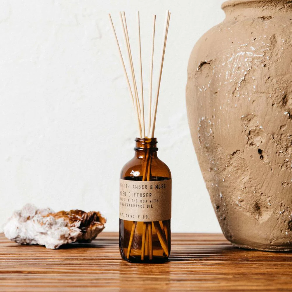 P.F. CANDLE CO NO.11 AMBER & MOSS 3.5 OZ REED DIFFUSER - BROWN
