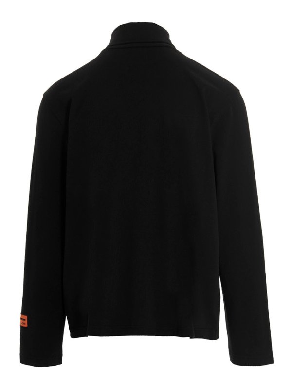 HERON PRESTON HPNY EMB ROLLNECK - BLACK WHITE