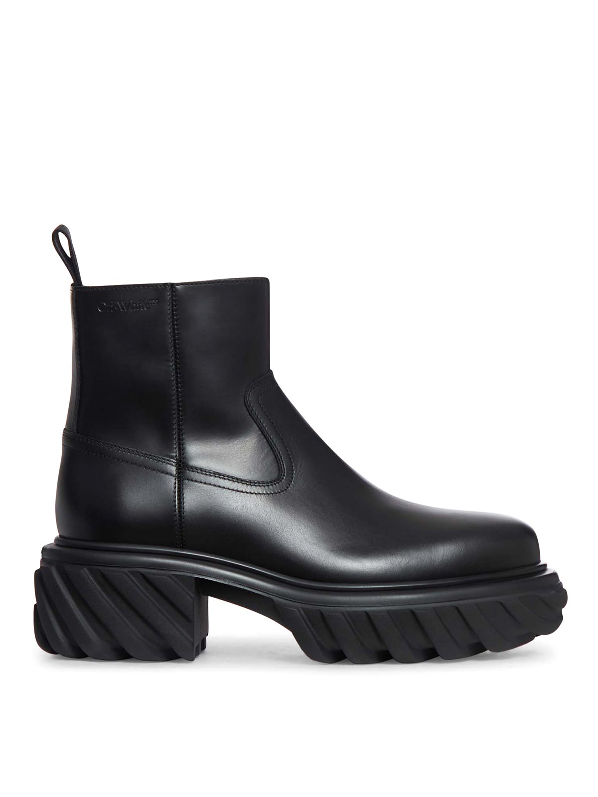 OFF WHITE EXPLORATION MOTOR ANKLE BOOT - BLACK BLACK