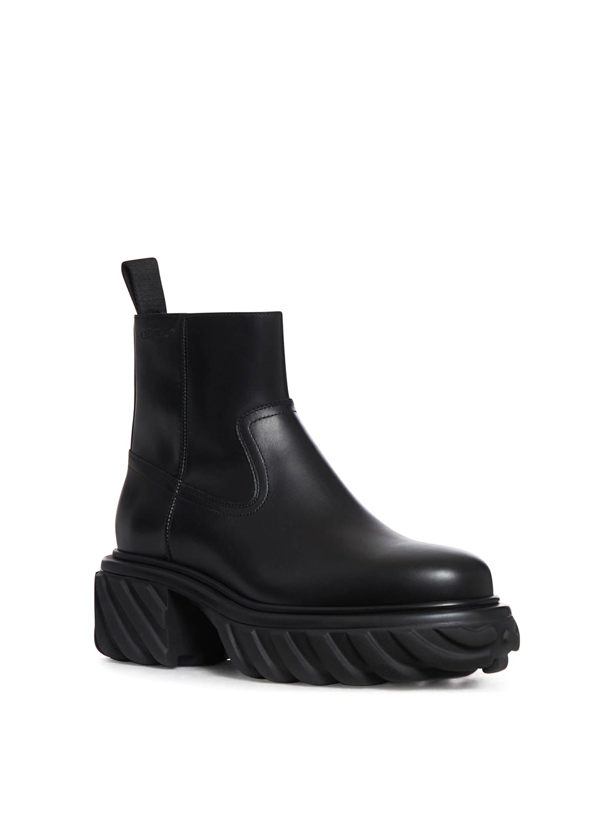OFF WHITE EXPLORATION MOTOR ANKLE BOOT - BLACK BLACK