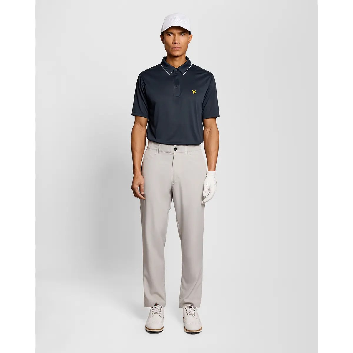 LYLE & SCOTT GOLF CONTRAST COLLAR POLO - DARK NAVY