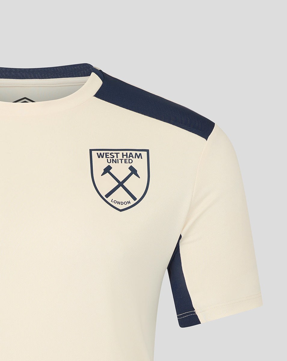 UMBRO WEST HAM 25/26 PRO TRAINING SHORT SLEEVE TEE - ECRU / SPELLBOUND