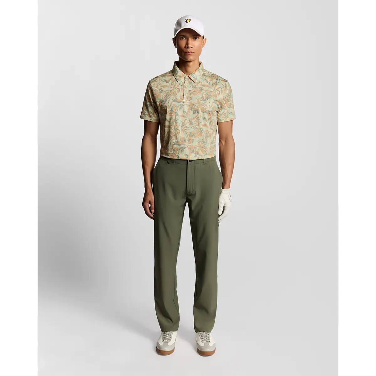 LYLE & SCOTT GOLF DIGITAL FLORAL POLO SHIRT - SUNRISE YELLOW