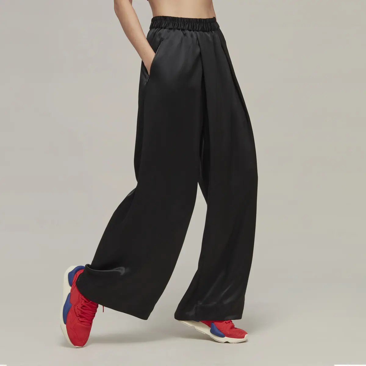 ADIDAS Y-3 UNISEX SATIN WIDE-LEG PANTS