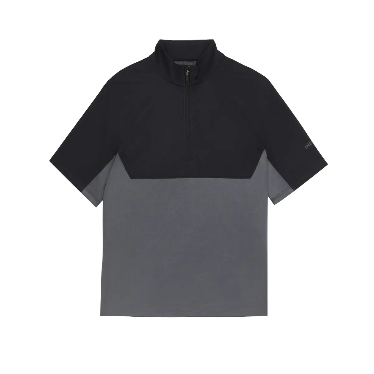LYLE & SCOTT GOLF WINDJAMMER SHIRT - JET BLACK/ GRANITE