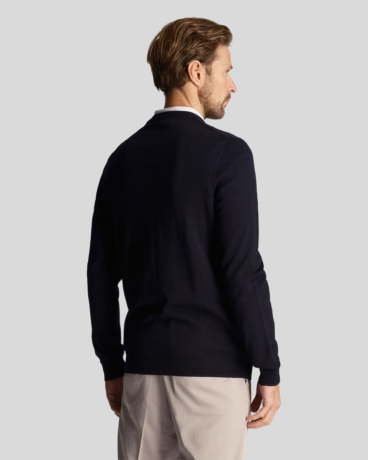 LYLE & SCOTT GOLF POLYBLEND CREW NECK PULLOVER - DARK NAVY