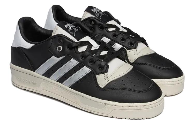 ADIDAS ORIGINALS RIVALRY LOW CONSORTIUM TRAINERS - CORE BLACK / SILVER METALLIC / GREY ONE