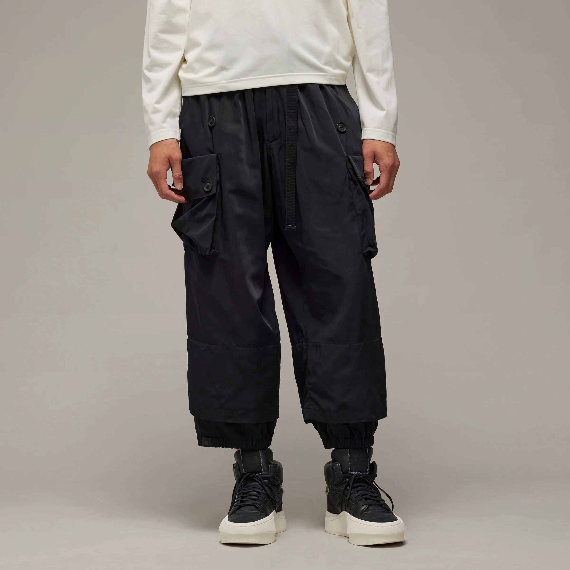 ADIDAS MENS Y-3 CUFFED TWILL PANTS
