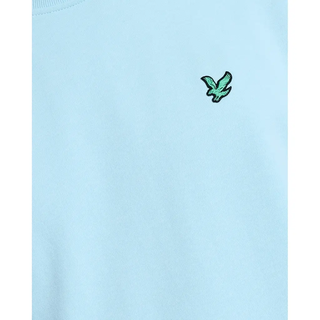 LYLE & SCOTT CURRENT SEASON GREEN EAGLE CREW NECK SWEATSHIRT - SEA BREEZE BLUE