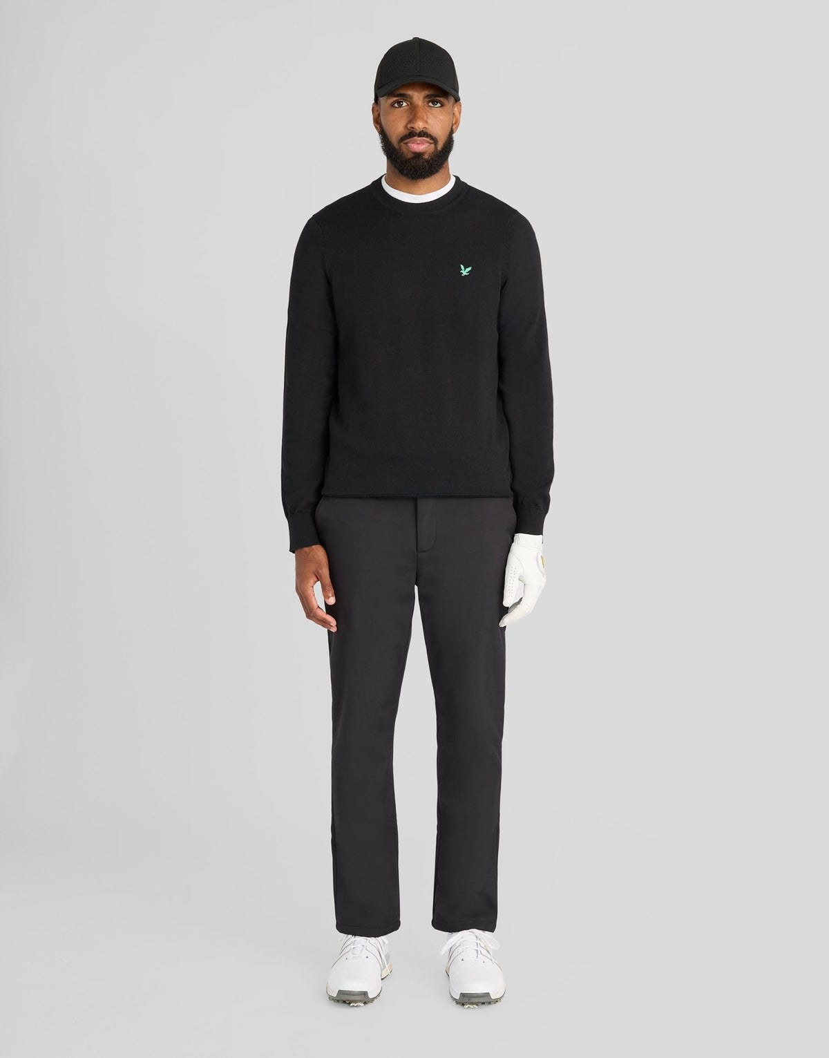 LYLE & SCOTT GOLF POLYBLEND CREW NECK PULLOVER - JET BLACK