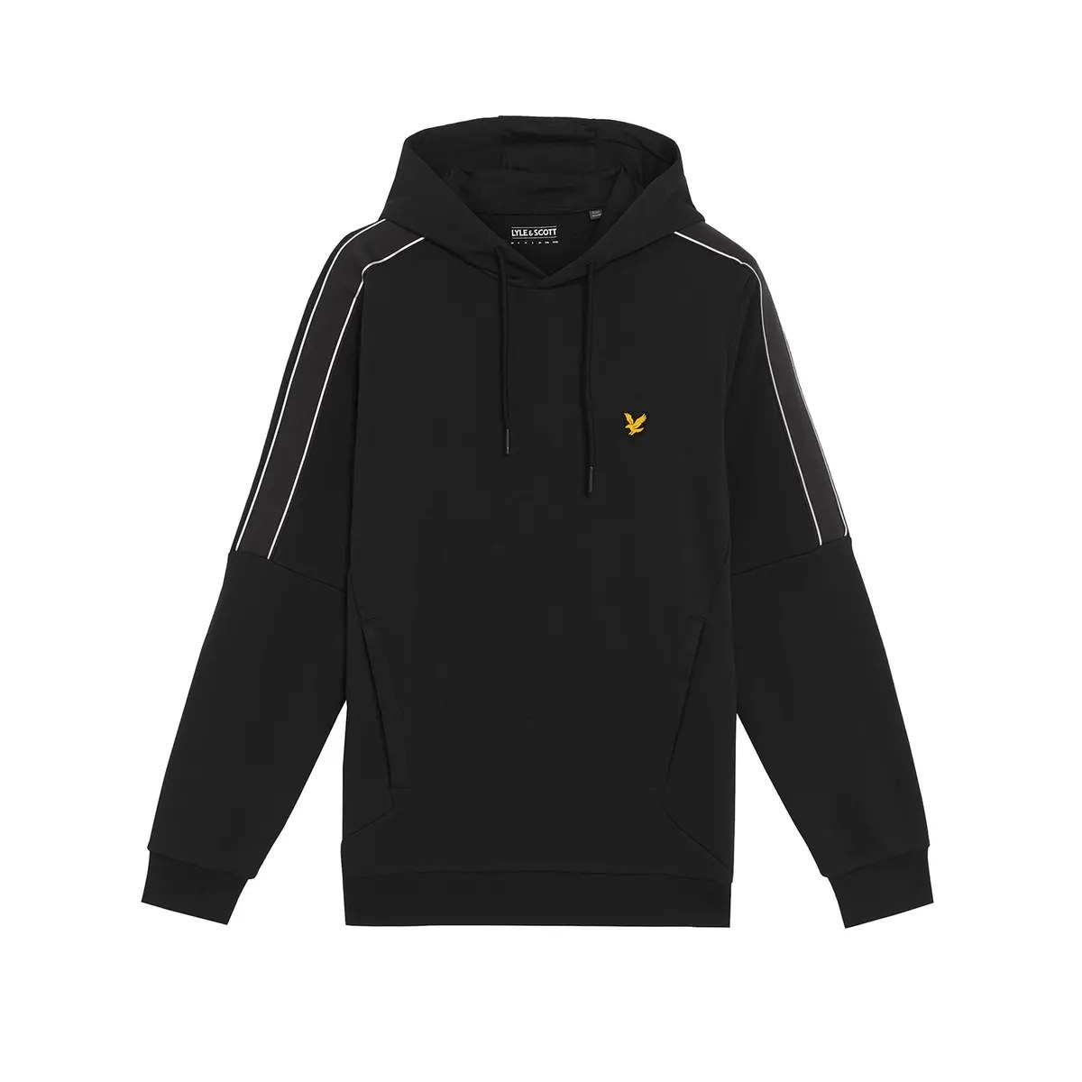 LYLE & SCOTT TAPE HOODIE - JET BLACK
