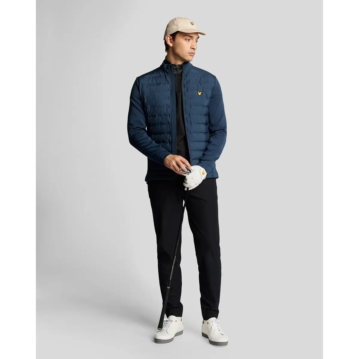 LYLE & SCOTT HYBRID QUILTED FULL ZIP GOLF JACKET - RYDER BLUE