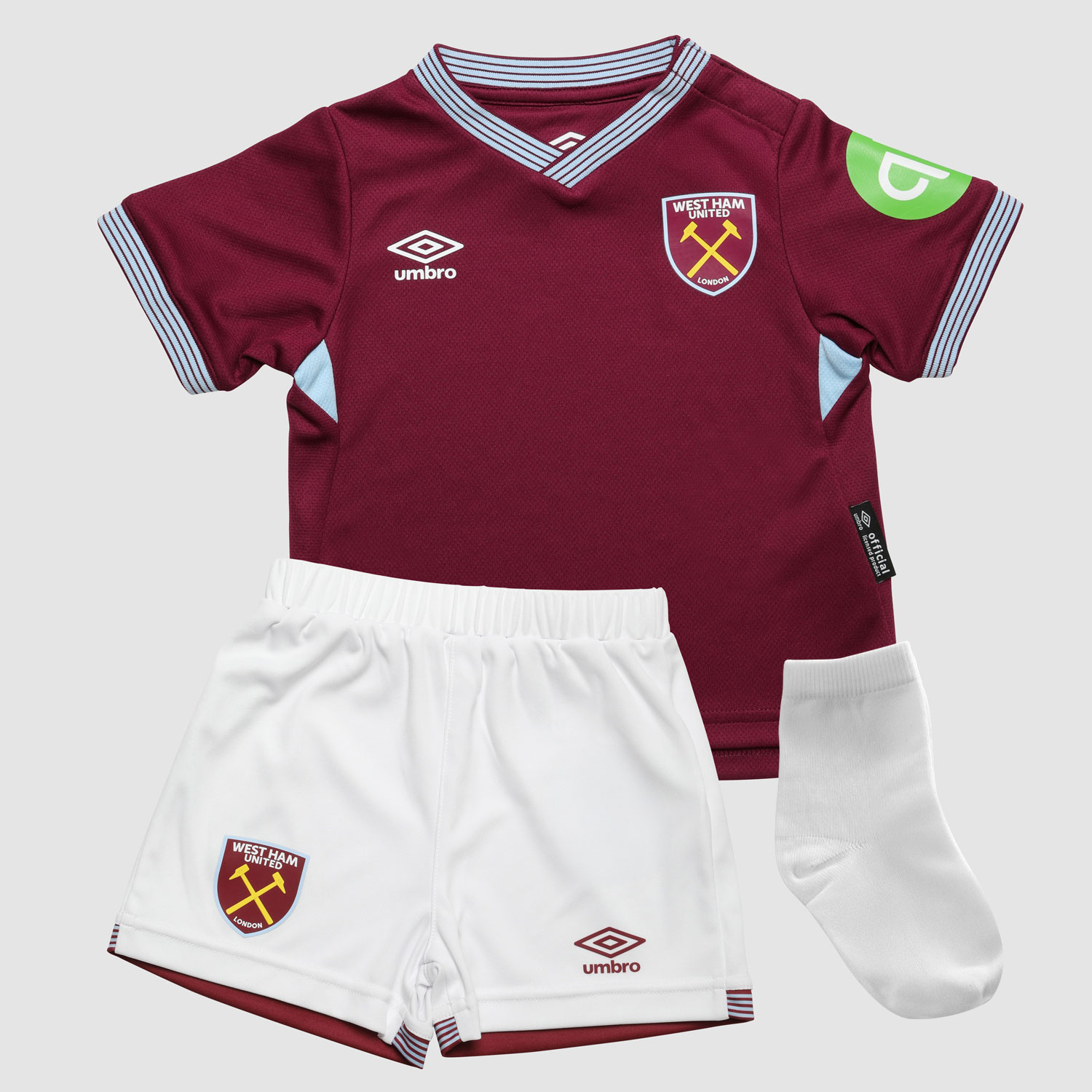 UMBRO WEST HAM 25/26 HOME BABY KIT - NEW CLARET