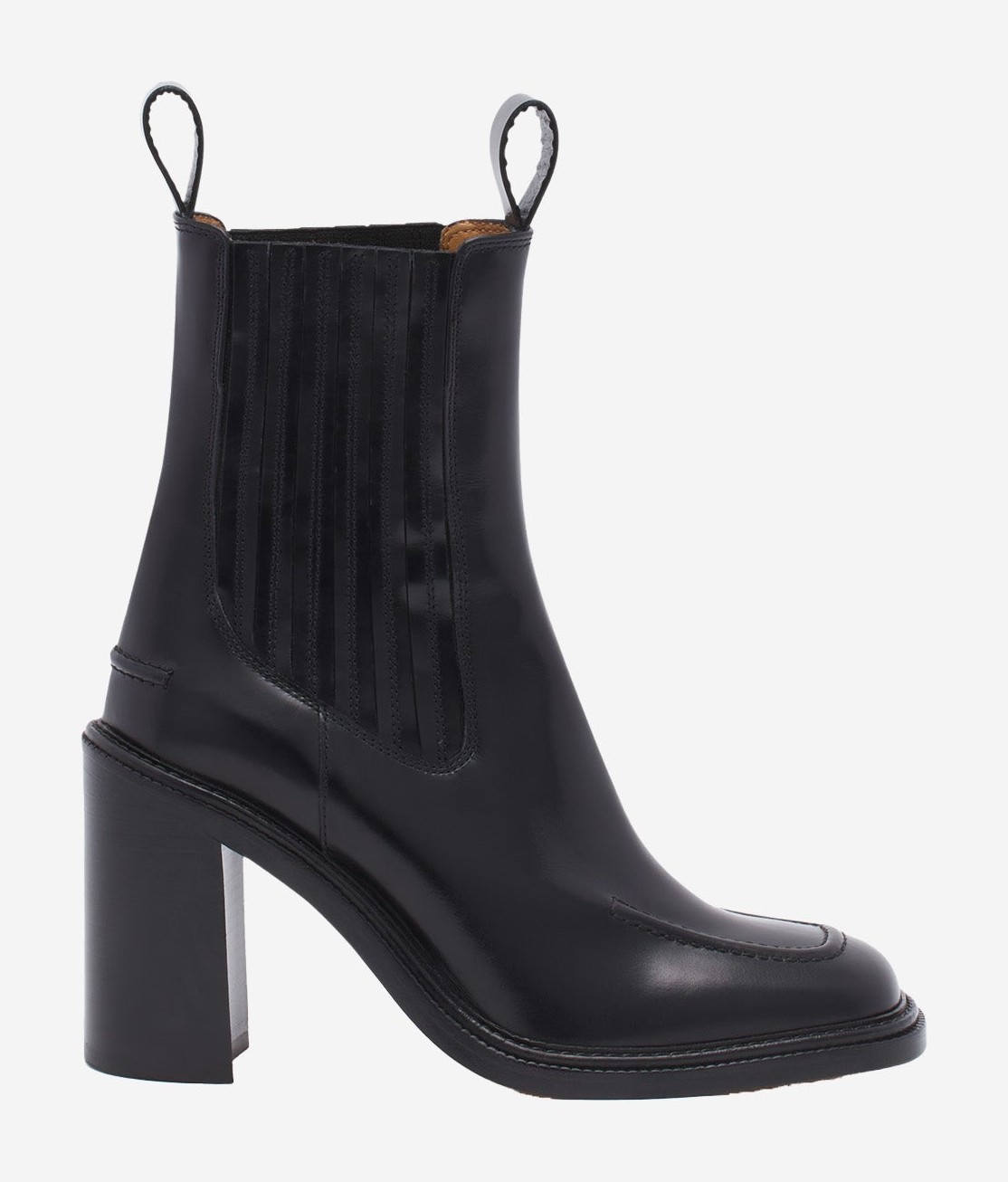 MAISON KITSUNE LEATHER LOW CHELSEA BOOTS - BLACK