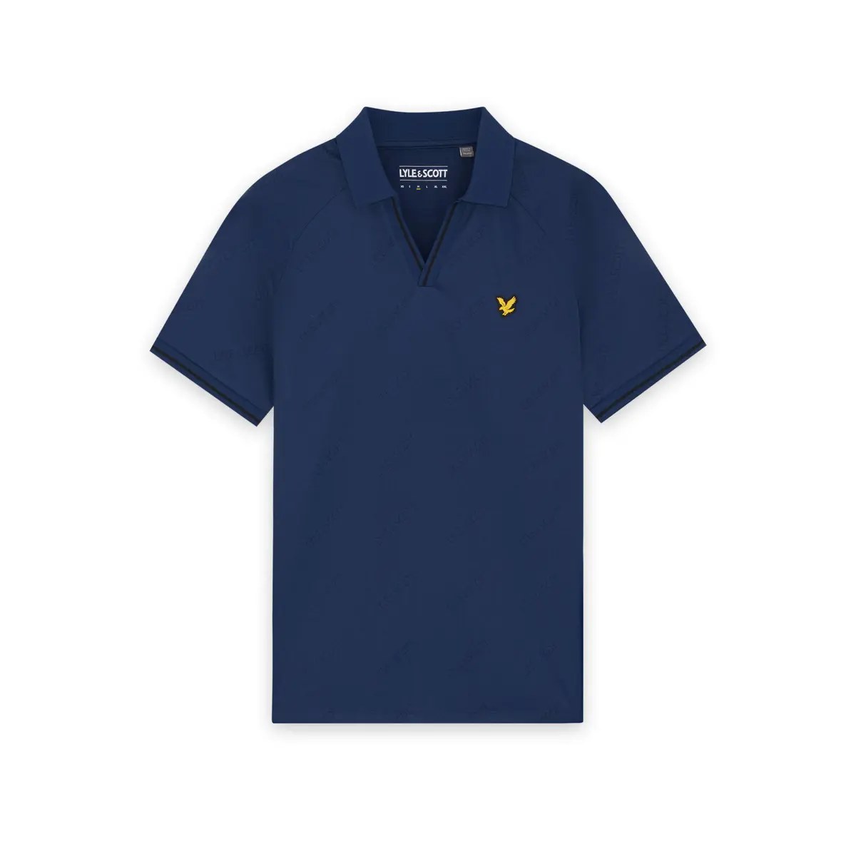 LYLE & SCOTT EMBOSSED FOOTBALL POLO - NAVY PEONY