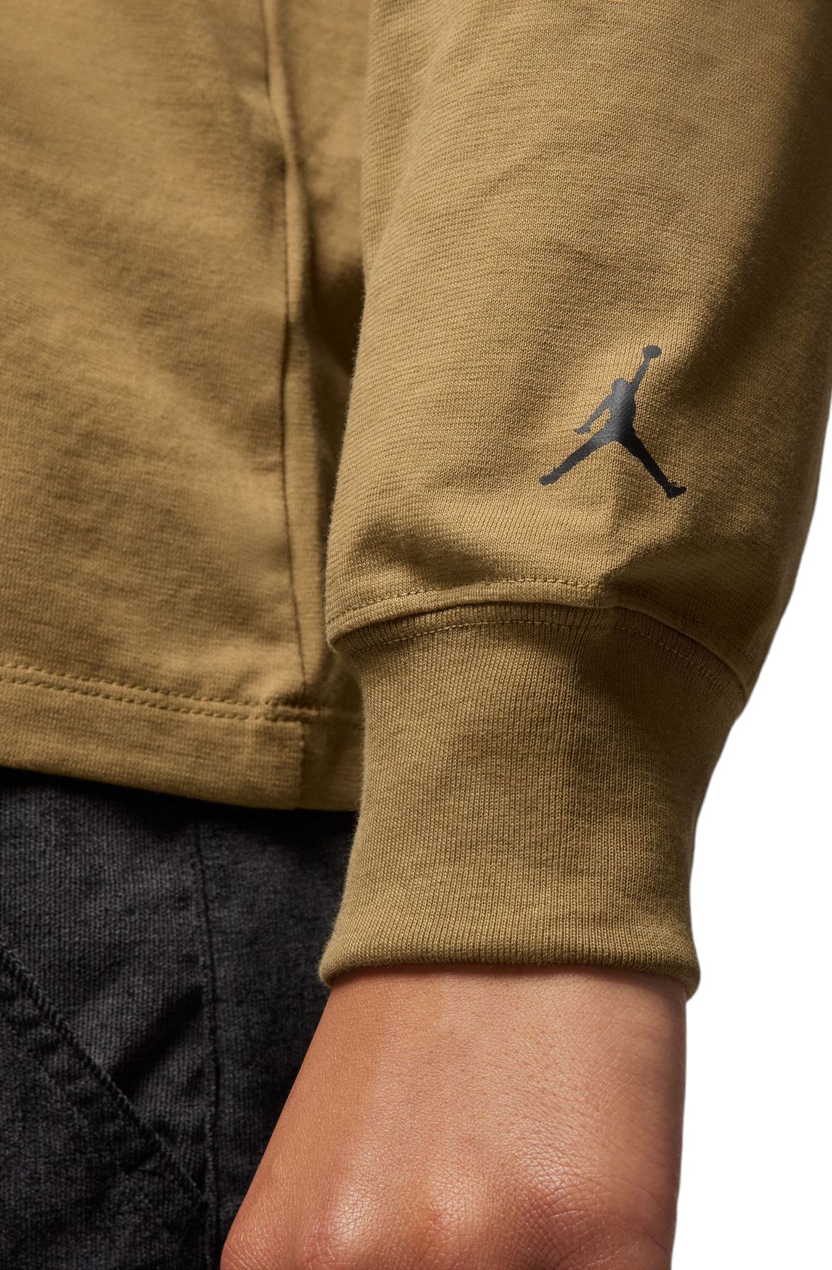 JORDAN W FLIGHT GRAPHIC LS TEE  - BROWN KELP