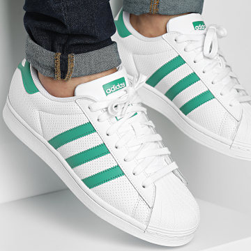 ADIDAS ORIGINALS SUPERSTAR TRAINERS - FOOTWEAR WHITE/SEMI COURT GREEN