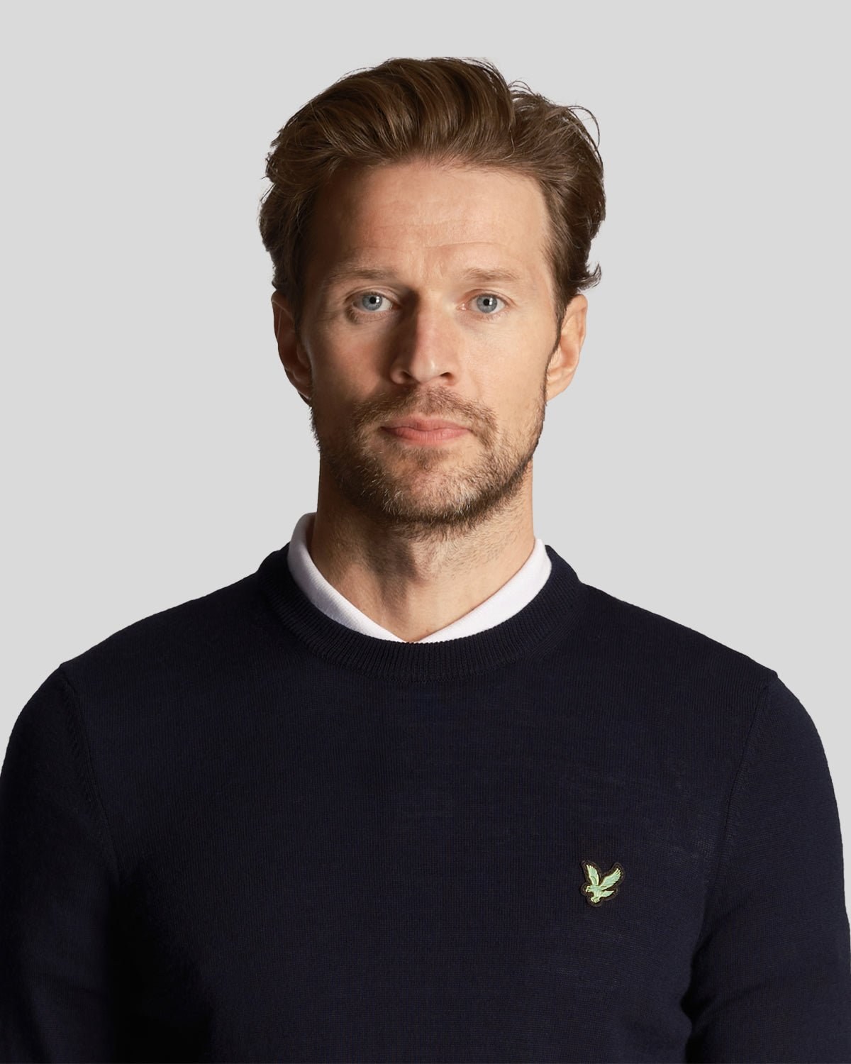 LYLE & SCOTT GOLF POLYBLEND CREW NECK PULLOVER - DARK NAVY