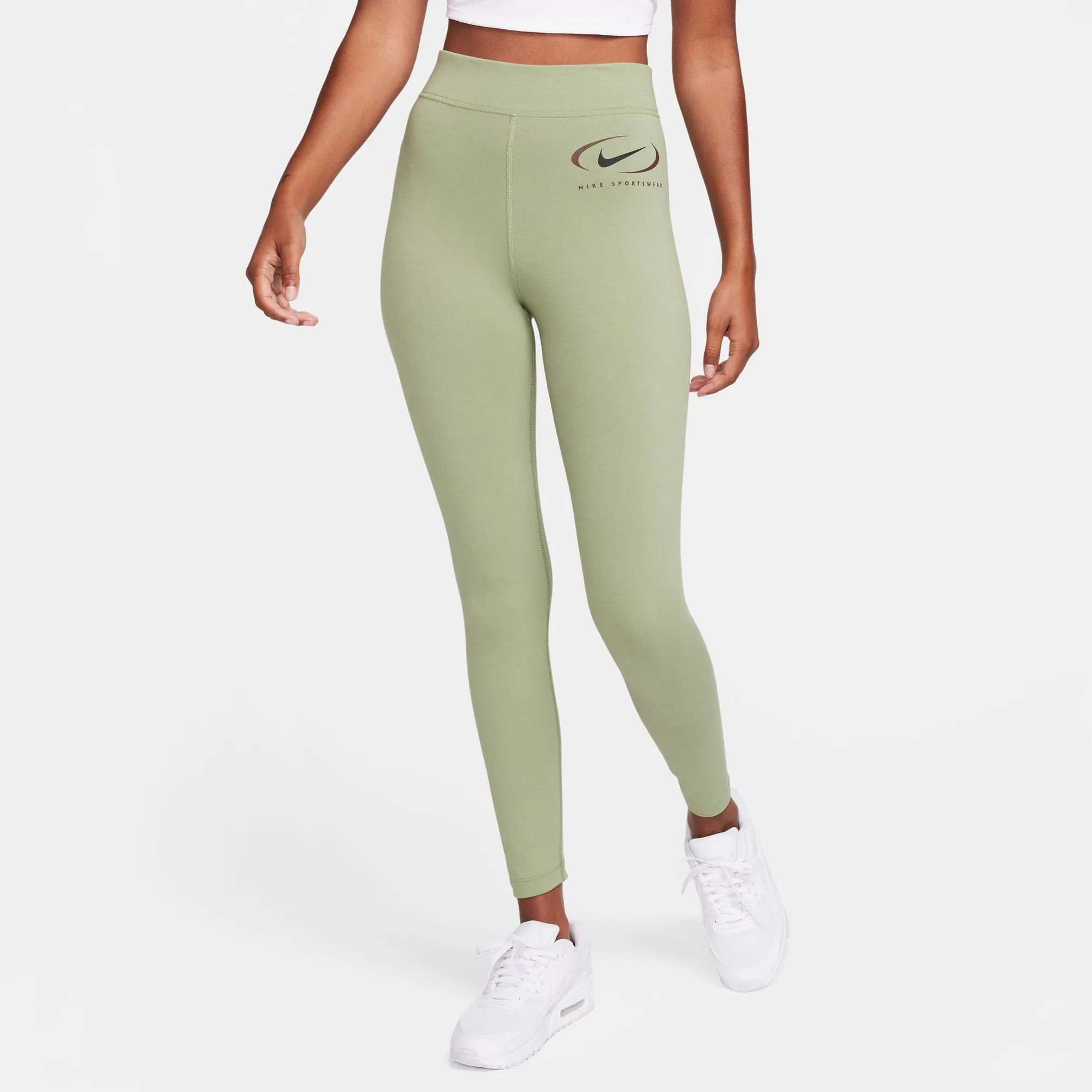 NIKE W GEL SWOOSH SW LEGGING - OIL GREEN