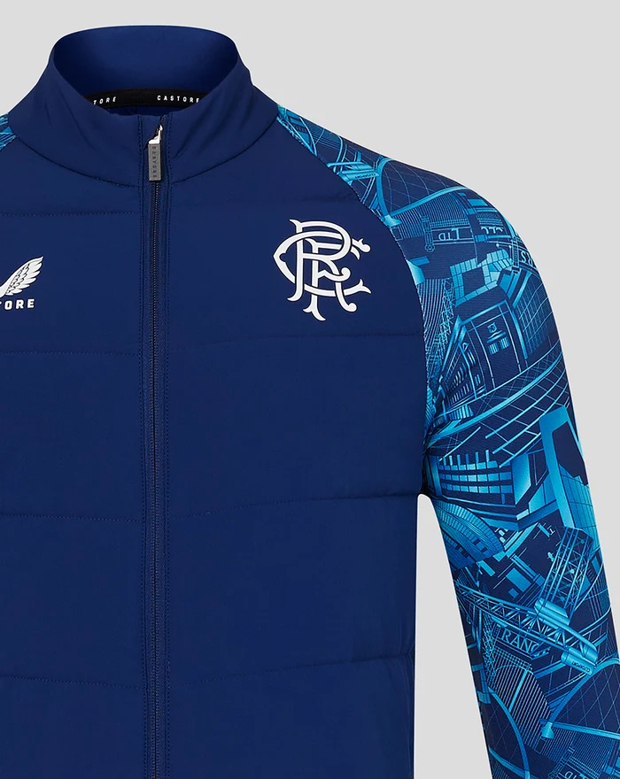 CASTORE RANGERS STADIUM PRINT HYBRID JACKET - BLUE DEPTHS