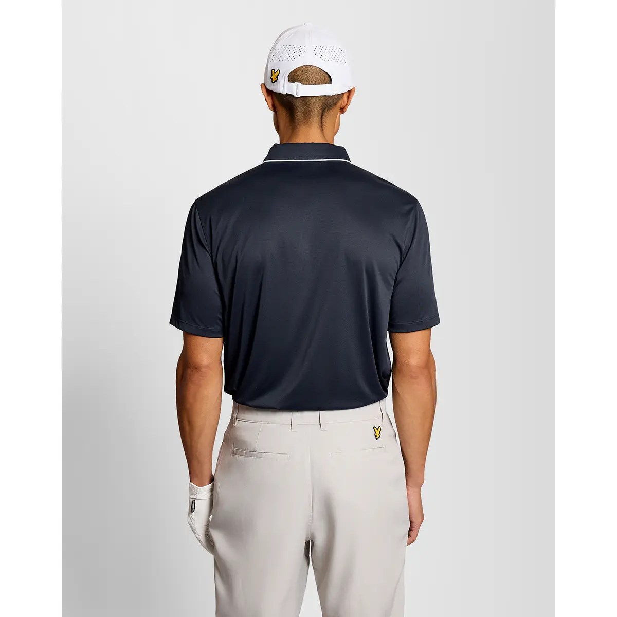 LYLE & SCOTT GOLF CONTRAST COLLAR POLO - DARK NAVY