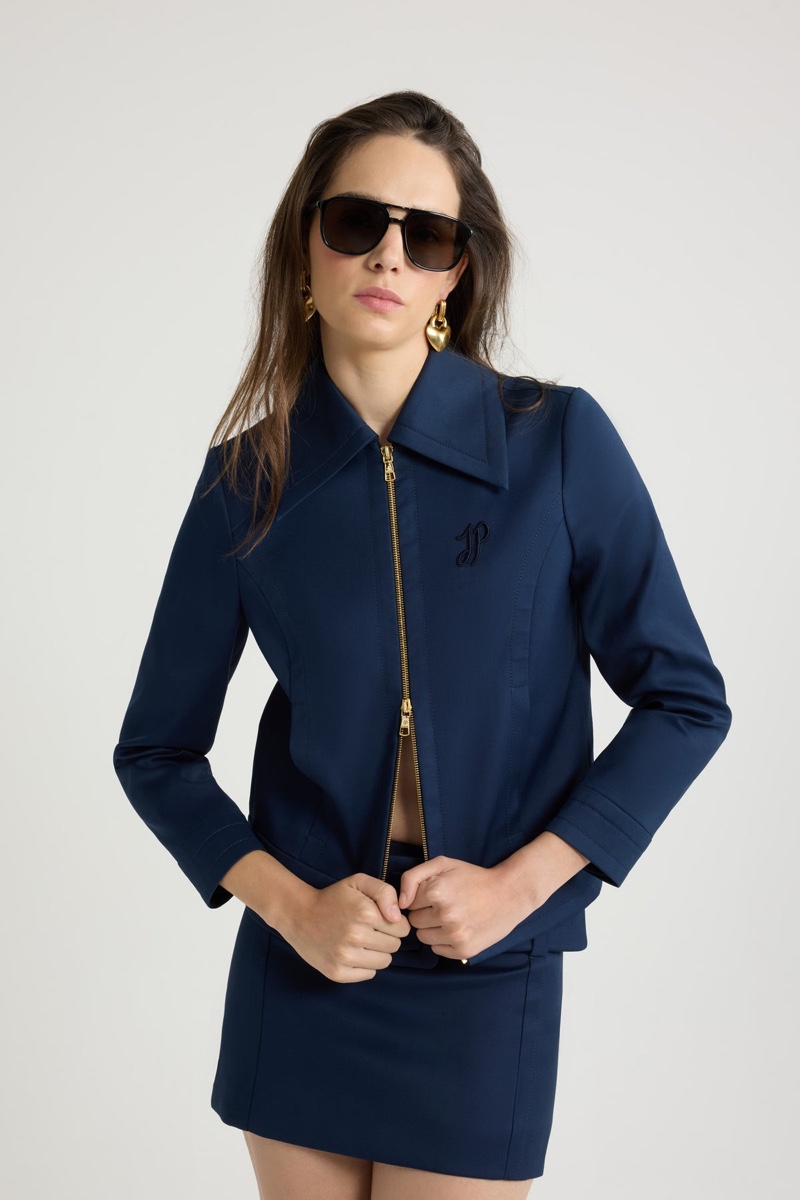 PATOU SHORT ZIPPED JACKET - NAVY BLACK