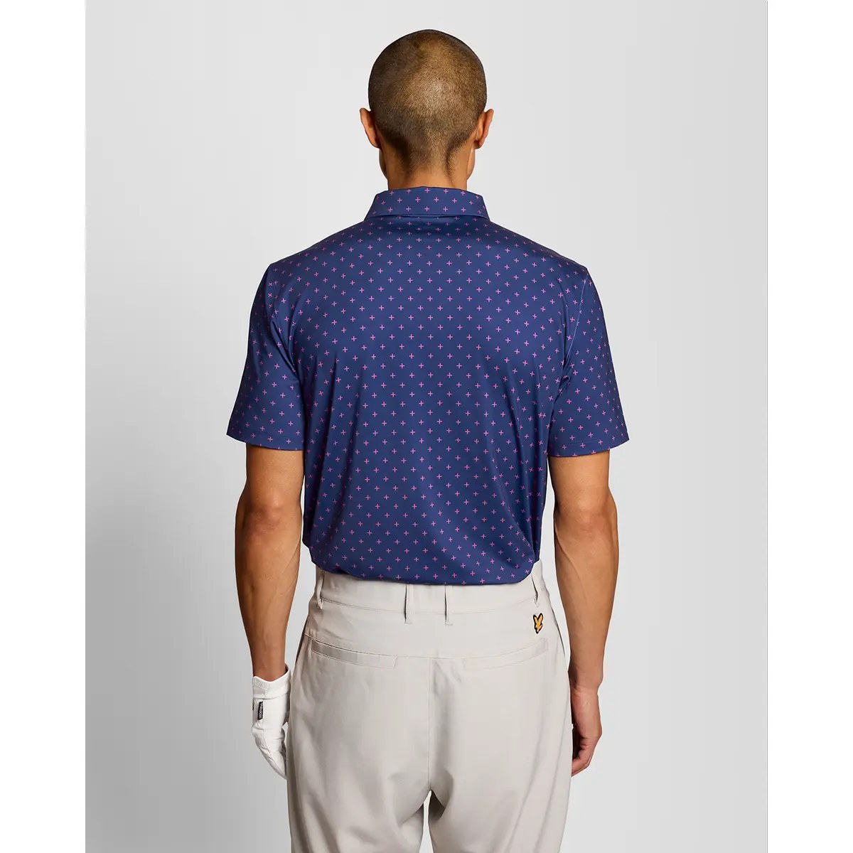 LYLE & SCOTT GOLF CROSS PRINT POLO - NAVY PEONY