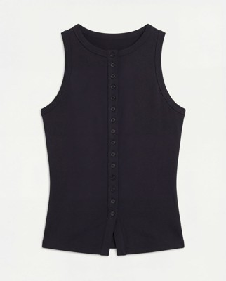 HERA WOMENS ESSENTIAL BUTTON UP TOP - BLACK