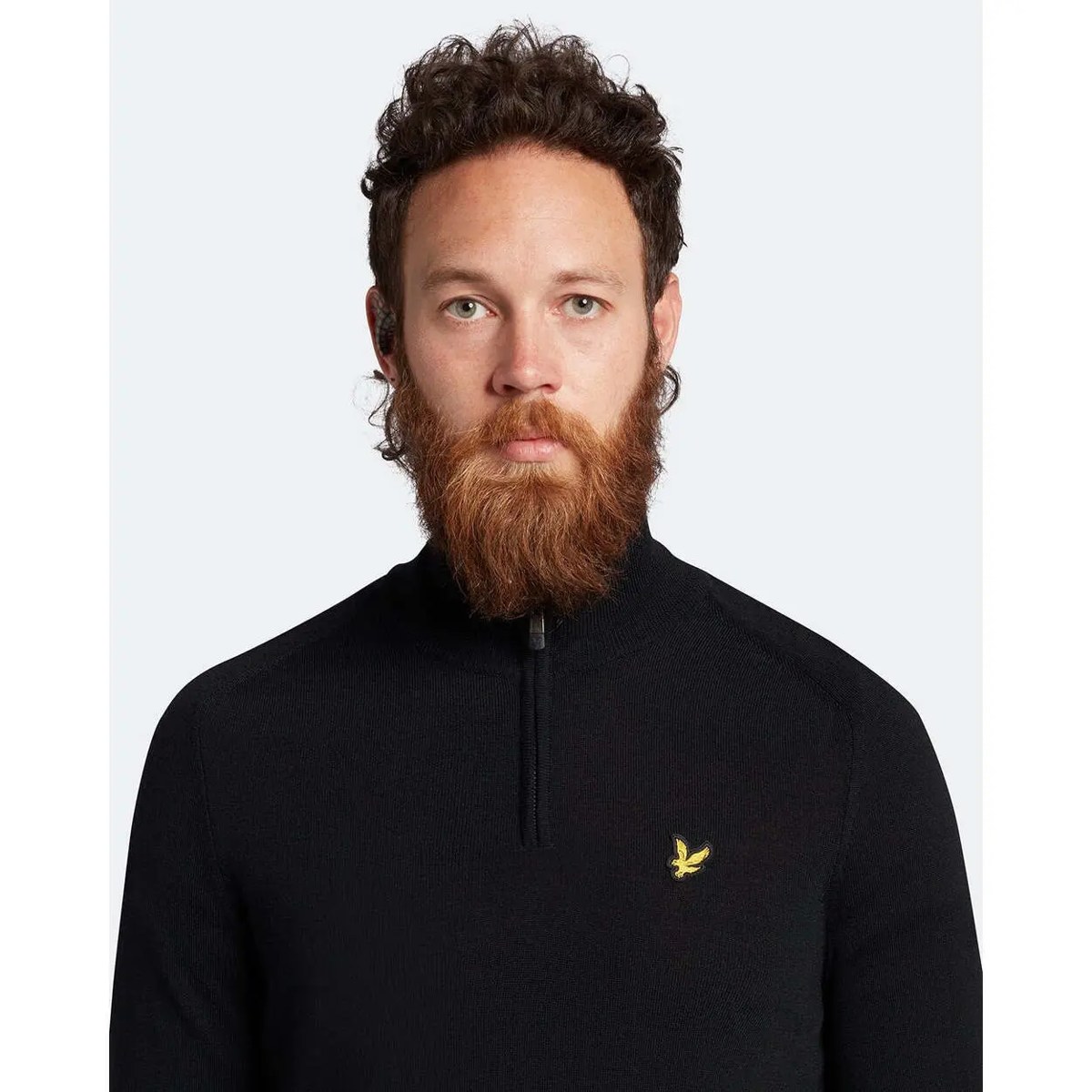 LYLE & SCOTT GOLF CORE 1/4 ZIP MERINO MIX - JET BLACK