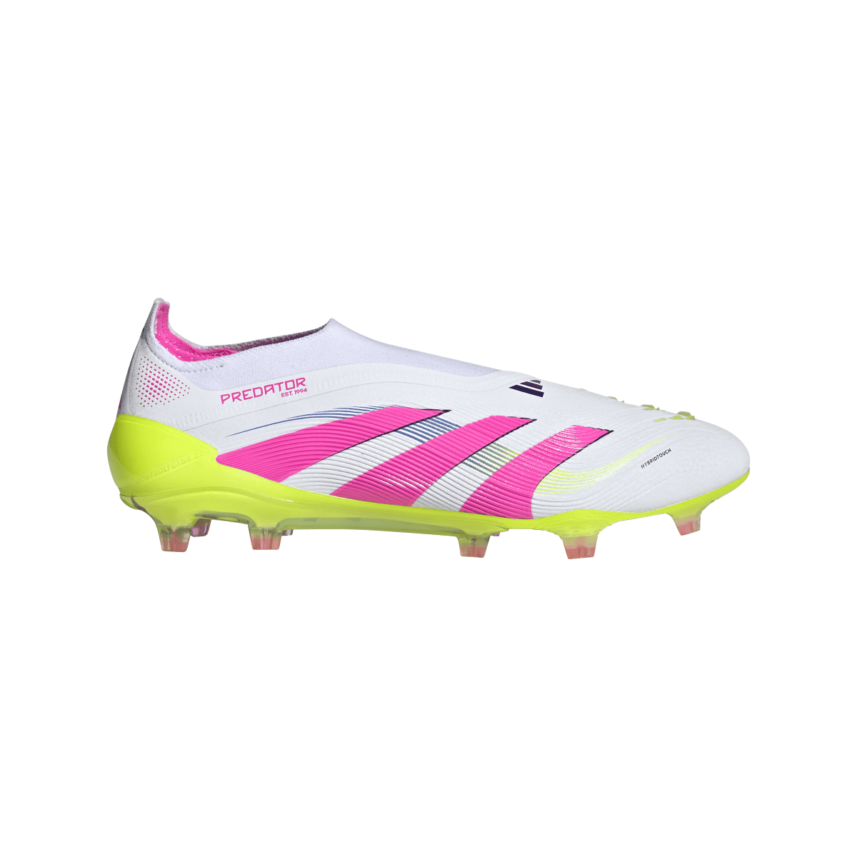 ADIDAS MENS PREDATOR ELITE LACELESS FG FOOTBALL BOOTS - WHITE/PINK